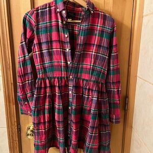 Polo by Ralph Lauren Kids Plaid Button Down Shirt-dress - Pink and Green